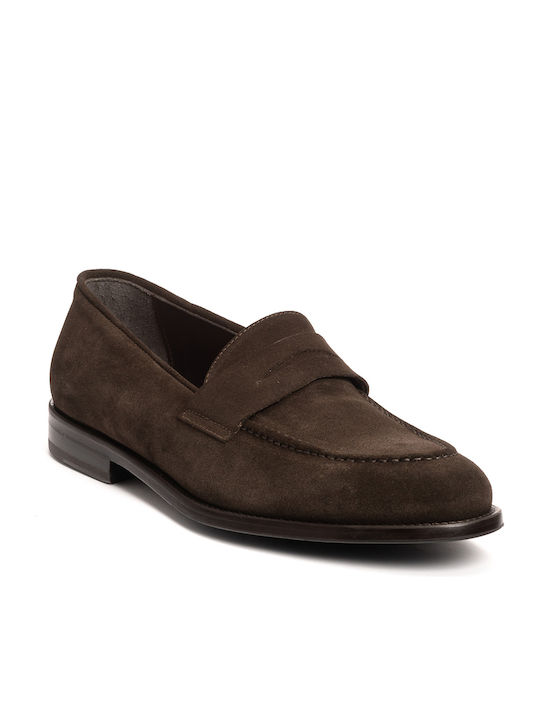 Perlamoda Men's Suede Loafers Brown