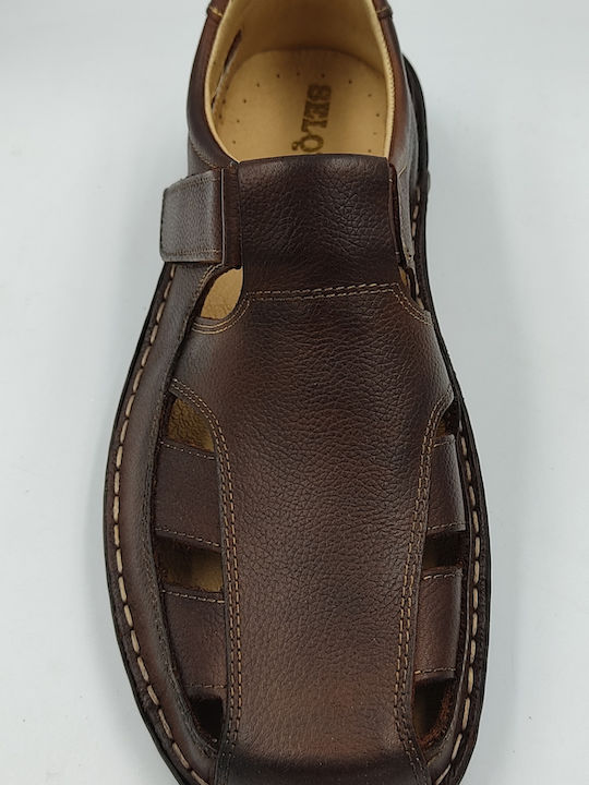 Leder Herrensandalen in Schwarz Farbe