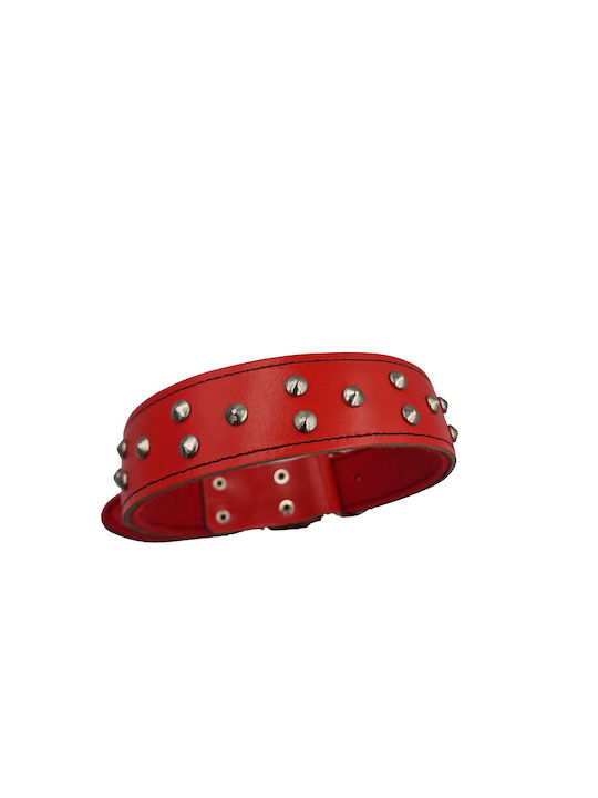 ByLeather Κολάρο Σκύλου Δερμάτινο σε Κόκκινο χρώμα Small 60cm
