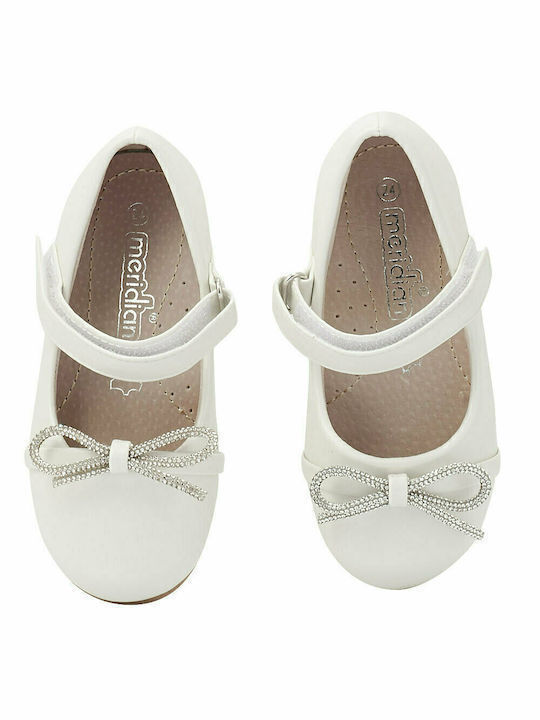 Kids Anatomic Leather Ballerinas Stl with Hoop & Loop Closure Beige