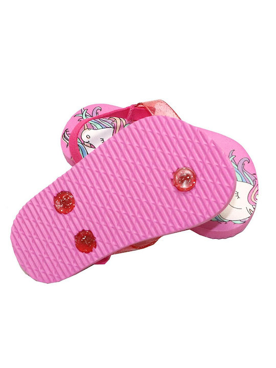 Girls Flip Flops with Ankle Strap Fuchsia