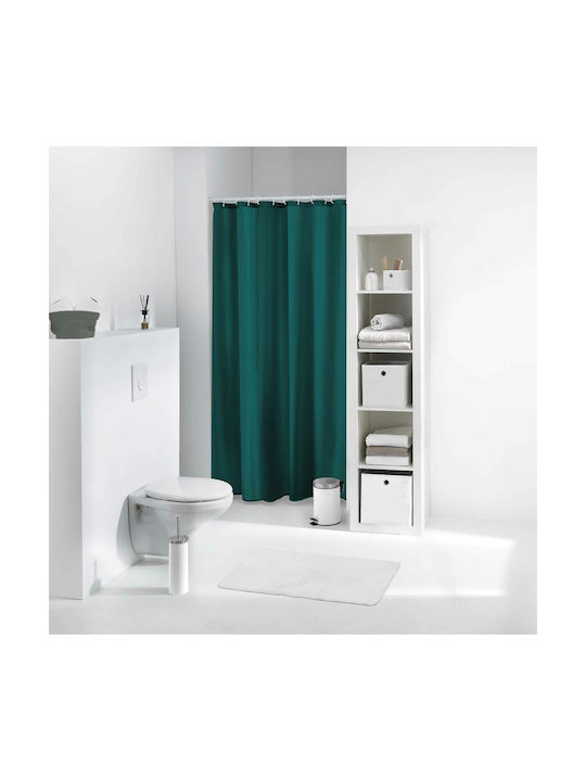Shower Curtain with Hooks 180x200cm Petrol