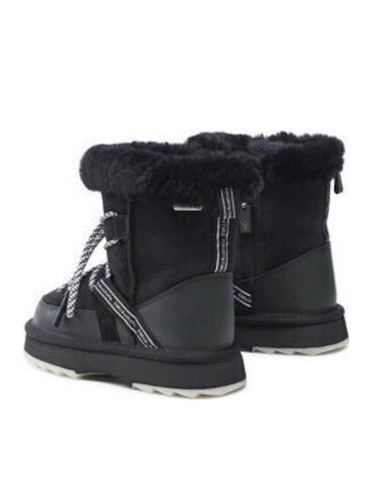 Suede Snow Boots Blurred Black