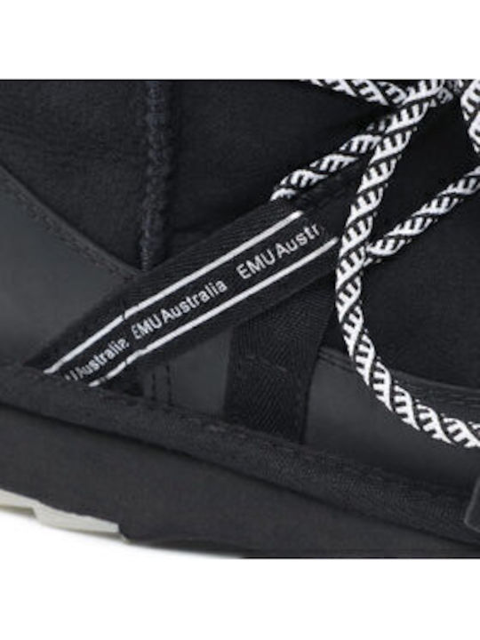 Suede Snow Boots Blurred Black