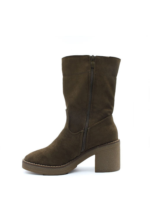 Alta Moda Wildleder Damen Knöchelstiefel Khaki