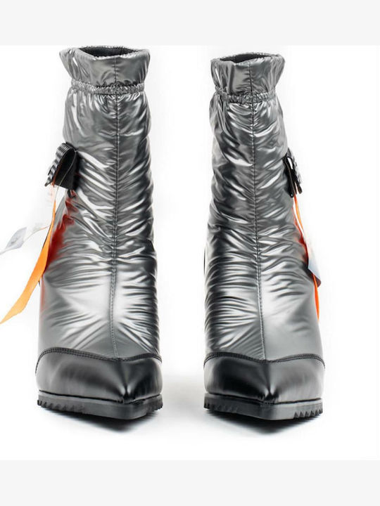 Timeloard Leather Women's Ankle Boots Silver