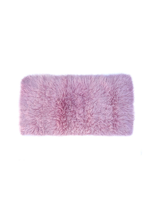 Rug Rectangular Wool Pink