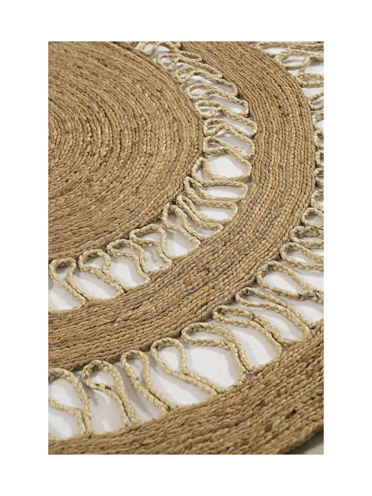 Teppich Rund Sommer aus Jute Natural