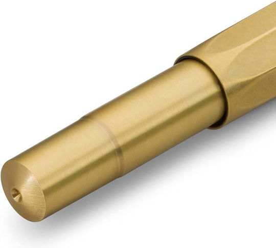Kaweco Stilou Sport Pană De Scris Foarte Larg Auriu Din Alamă Cu Cerneală Roșie