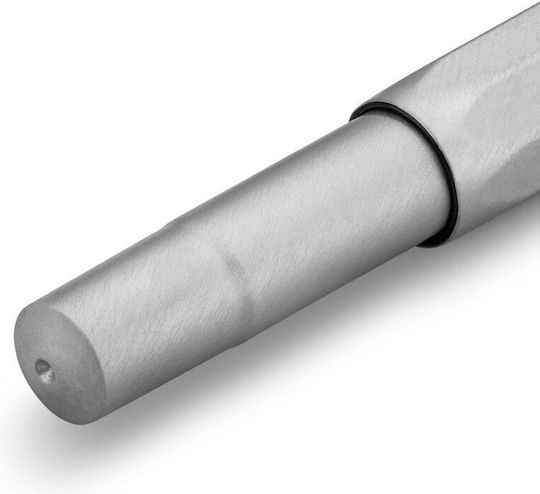 Kaweco Stilou Sport Pană De Scris Foarte Larg Argintiu Din Oțel Cu Cerneală Roșie