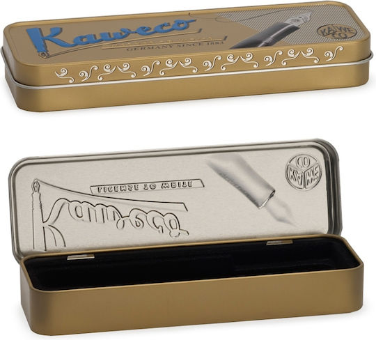 Kaweco Supra Fireblue Stilou Caligrafie Foarte Larg Roșu din Otel cu Cerneală Albastră