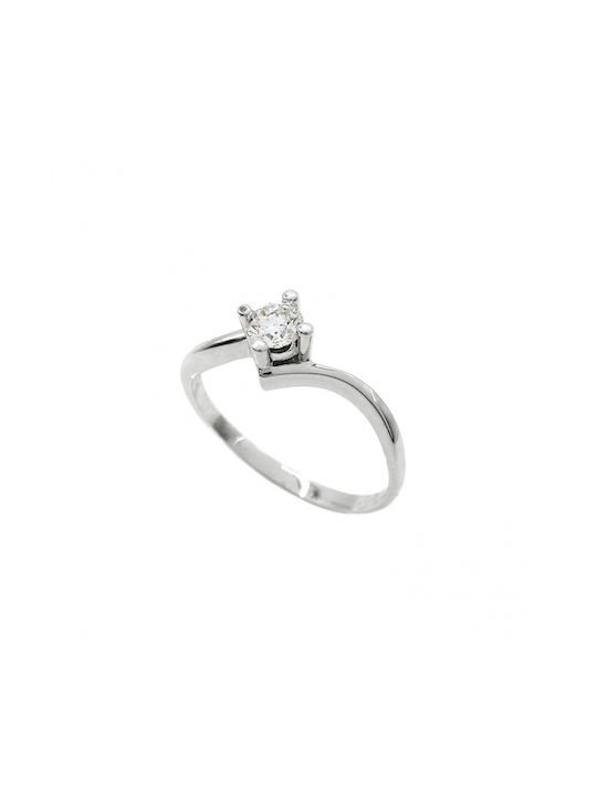 Single Stone from White Gold 18K with Diamond