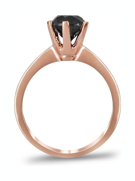 Einzelner Steine Ringe aus Roségold 18K mit Diamant
