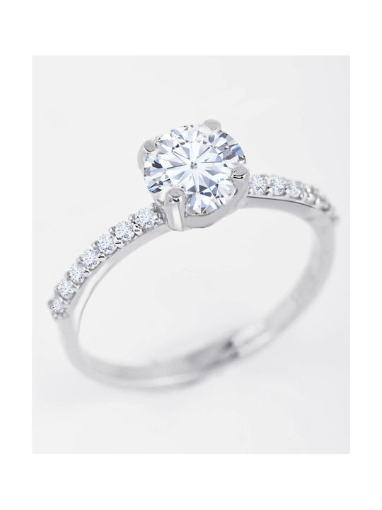 Soledor Single Stone from White Gold 14K