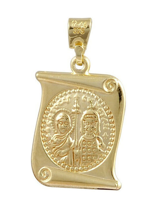 Anhänger Kinder Amulett Beidseitig Konstantinato aus Gold 14K PD11133