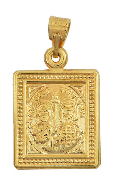 Pendant Kids Talisman Double Sided Constantine from Gold 14K 830714