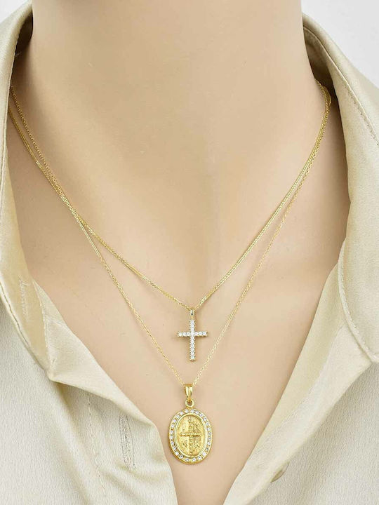 Goldjewels Висулка Детски Талисман Двустранен Константинато от Злато 14K XL273