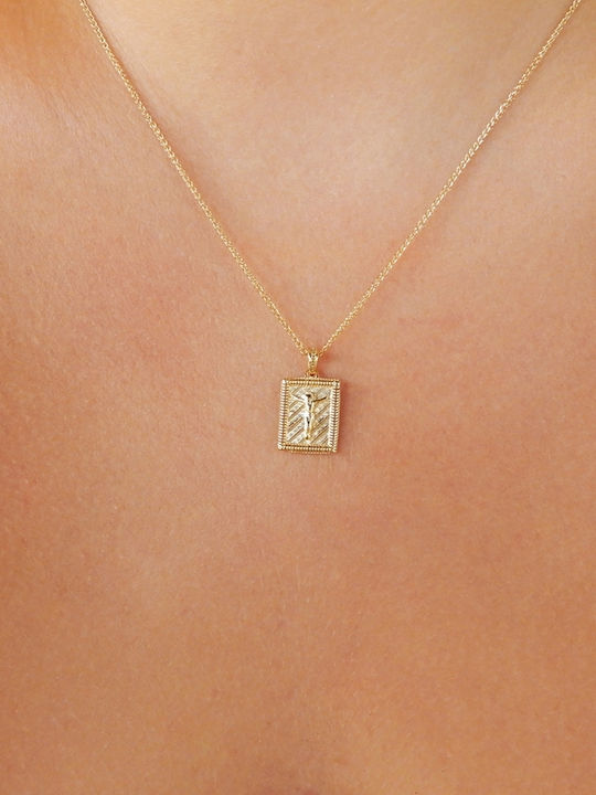 Art d or Anhänger Kinder Amulett Beidseitig mit Kette Konstantinato aus Gold 9K ARDP-KAL-220