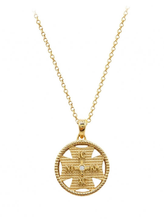 Art d or Pendant Kids Talisman Double Sided with Chain Konstantinato made of Gold 9K ARDP-KAL-226