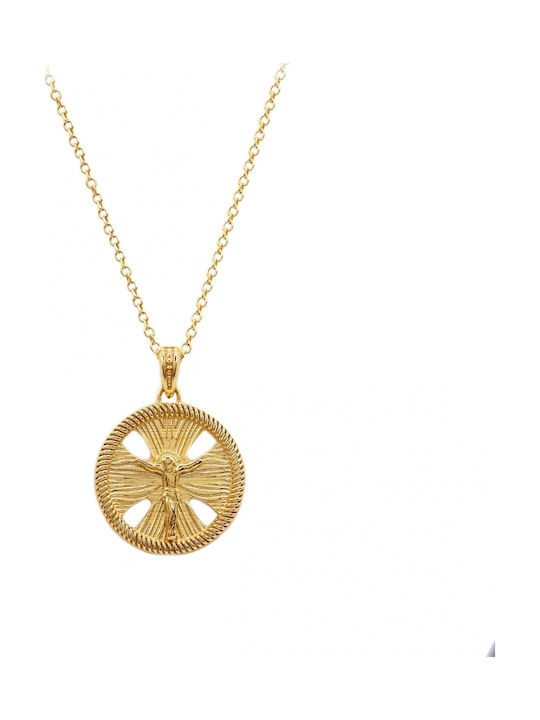 Art d or Pendant Kids Talisman Double Sided with Chain Konstantinato made of Gold 9K ARDP-KAL-225