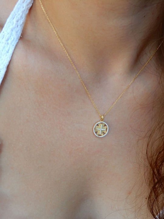 Art d or Pendant Kids Talisman Double Sided with Chain Konstantinato made of Gold 9K ARDP-KAL-226