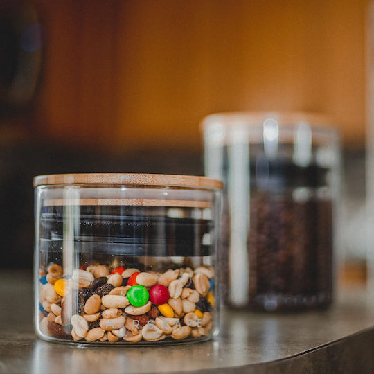Glass Coffee Container with Lid Transparent 850ml