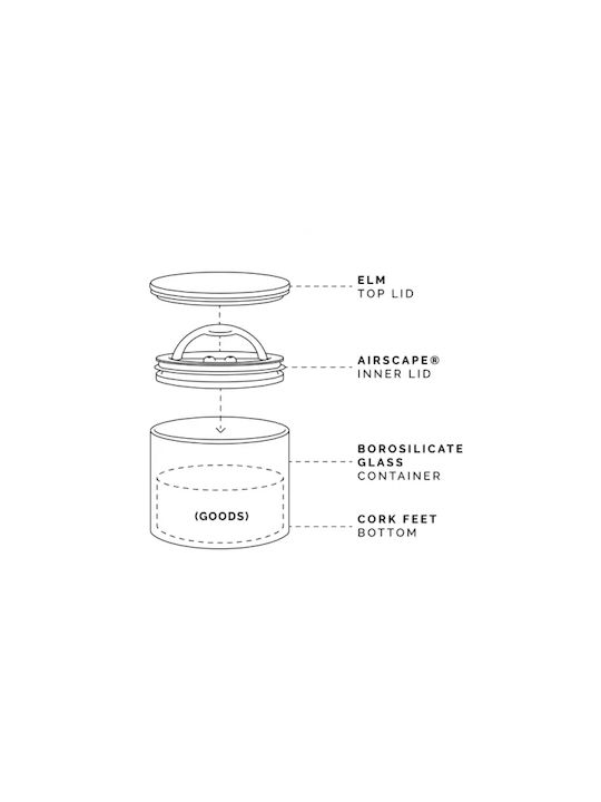 Box Coffee with Lid Glass Transparent 850ml