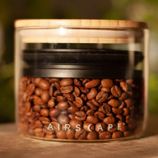 Glass Coffee Container with Lid Transparent 850ml