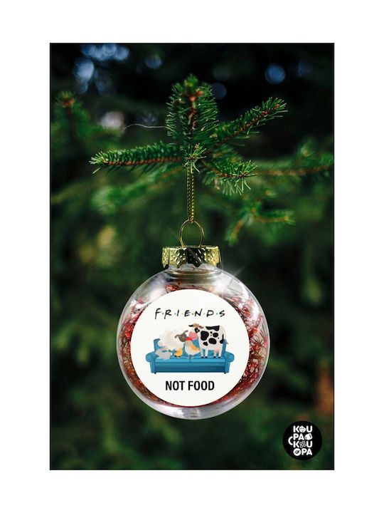 Weihnachtshänger Kugel Ornament Plastik Rot 8cm