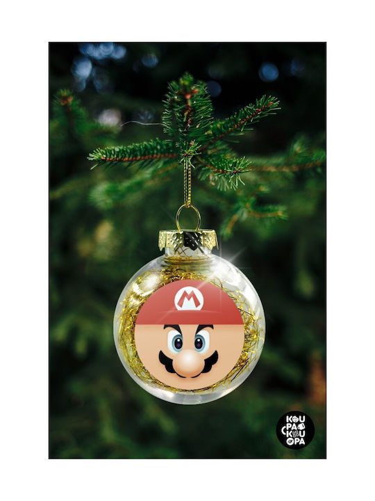 Weihnachtshänger Kugel Ornament Plastik Gold 8cm