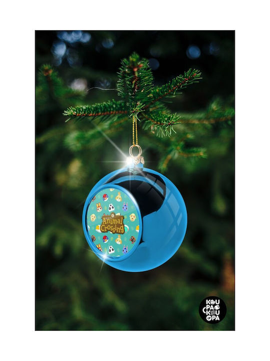 Animal Crossing Weihnachtshänger Kugel Ornament Plastik Blau 8cm