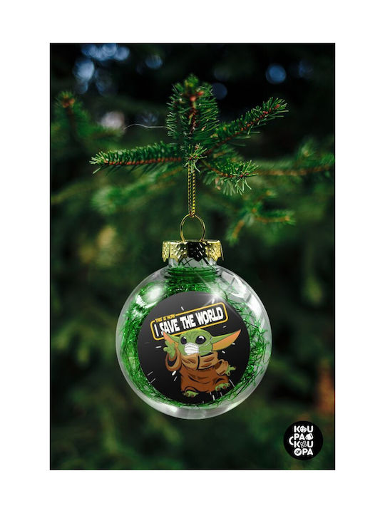 Weihnachtshänger Kugel Ornament Plastik Grün 8cm