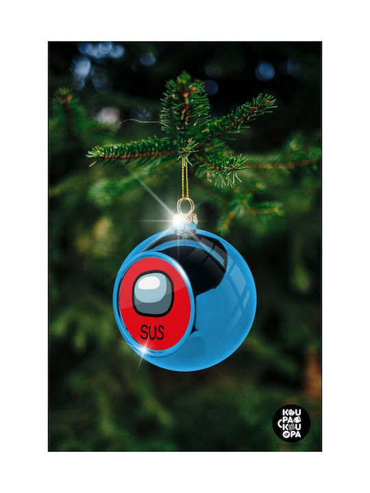 Among Us Sus Christmas Plastic Ball Ornament Blue 8cm