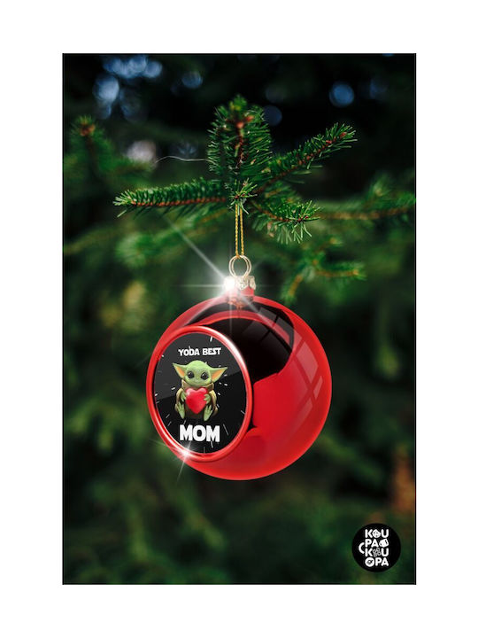 Yoda Best Mom Weihnachtshänger Kugel Ornament Plastik Bunt 8cm