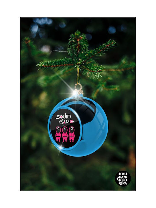 Weihnachtshänger Kugel Ornament Plastik Blau 8cm