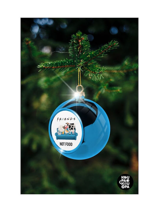 Friends Not Food Weihnachtshänger Kugel Ornament Plastik Blau 8cm