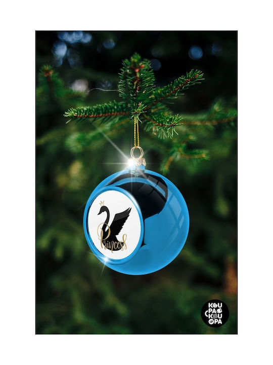 Swan Princess Weihnachtshänger Kugel Ornament Plastik Blau 8cm