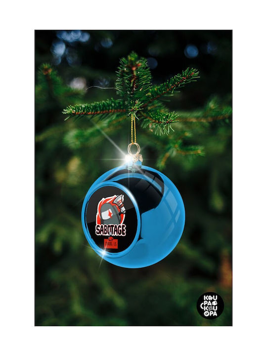 Among Us Sabotage Weihnachtshänger Kugel Ornament Plastik Blau 8cm