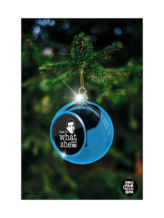 Office Michael That's What She Said Christmas Plastic Ball Ornament Blue 8cm