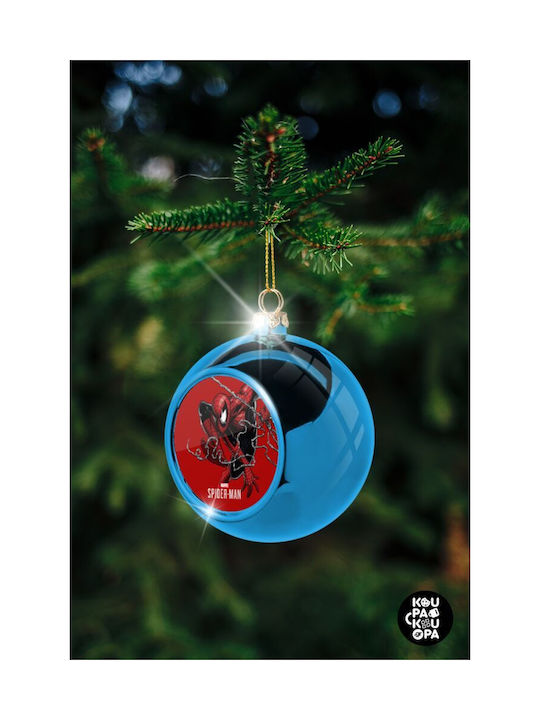 Spider-man Christmas Plastic Ball Ornament Blue 8cm