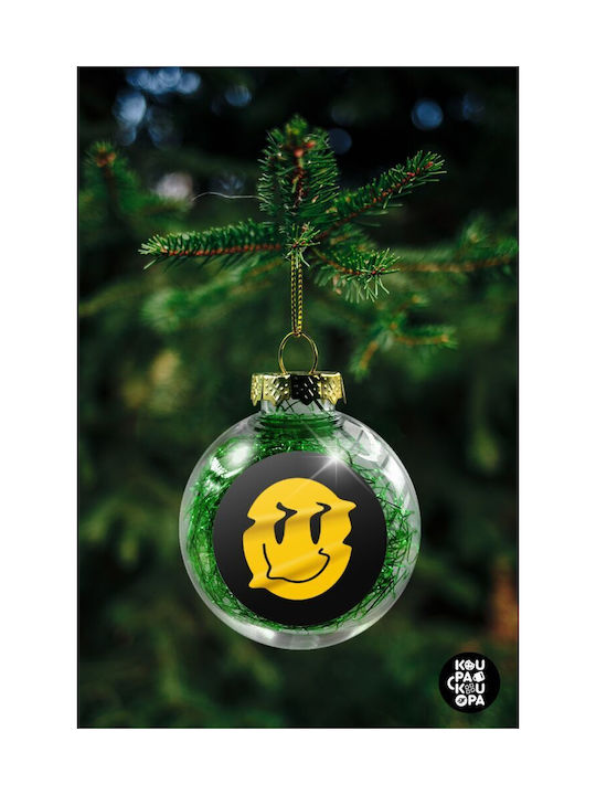 Weihnachtshänger Kugel Ornament Plastik Grün 8cm