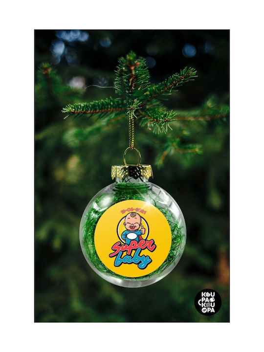 Weihnachtshänger Kugel Ornament Plastik Grün 8cm