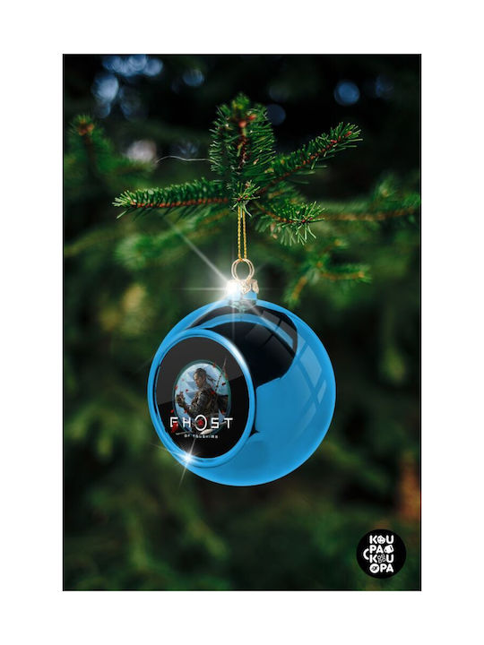 Ghost Tsushima Weihnachtshänger Kugel Ornament Plastik Blau 8cm