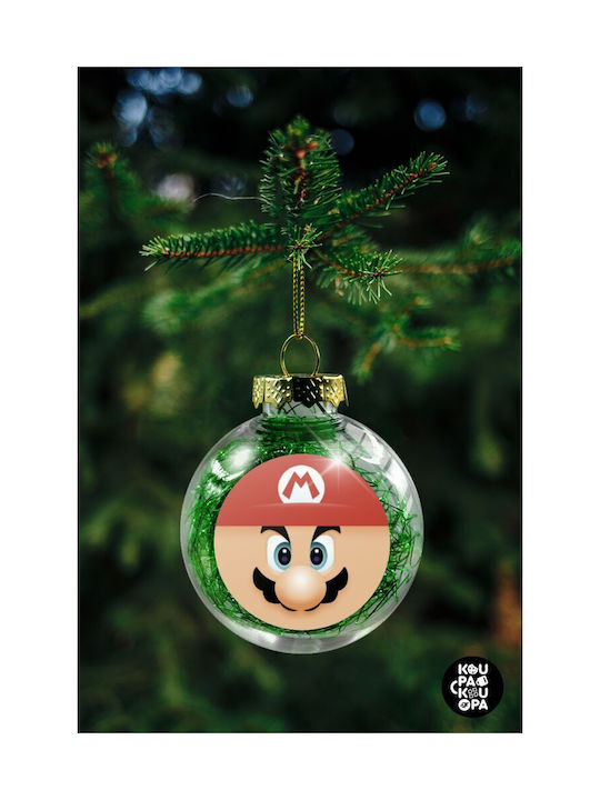 Christmas Plastic Ball Ornament Green 8cm