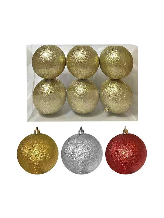 Weihnachtshänger Kugel Ornament Silber mit Goldstaub 7cm