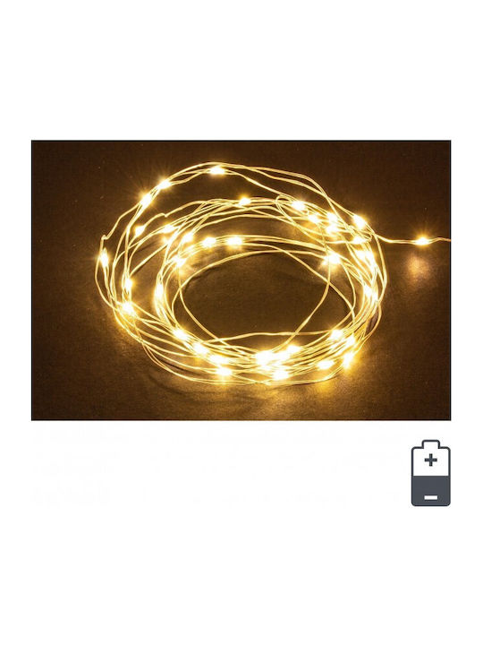 Classic 20 Christmas Lights LED White Battery in String Bizzotto