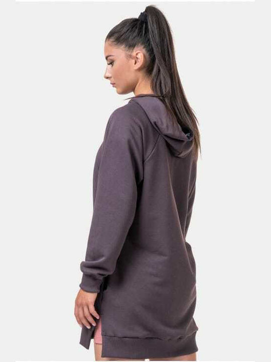 Nebbia Everyday Hero Women's Long Hooded Sweatshirt Purple