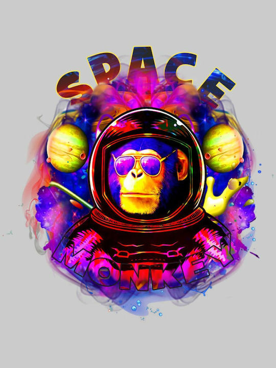 TKT Space Monkey W Hanorac pentru Femei Cu glugă Alb