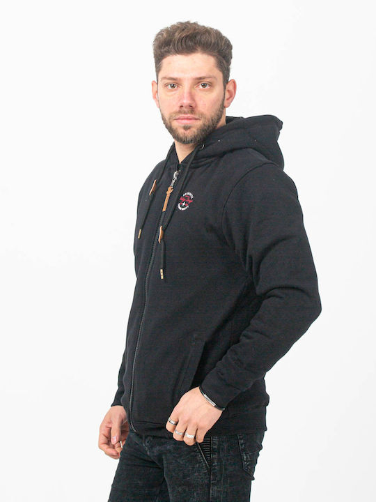 Beltipo Herren Sweatshirt Jacke mit Kapuze und Taschen Schwarz