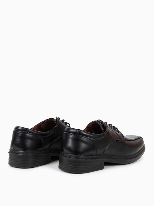 Piazza Shoes Lace-up Δερμάτινα Ανδρικά Casual Παπούτσια Μαύρα